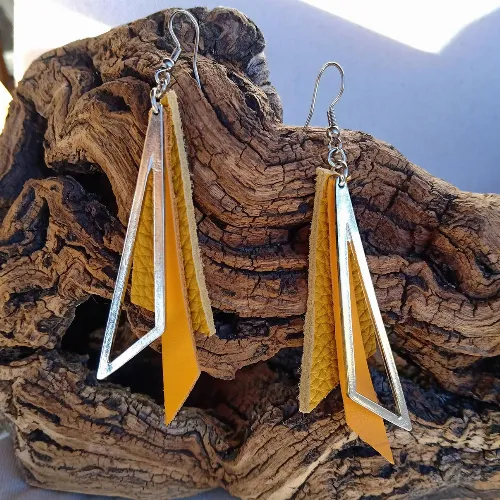 Boucles d'oreilles Triangle Jaune