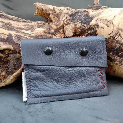 Portefeuille Gris/blanc/prune