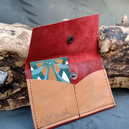 Porte-carte complet Rouge/Ocre