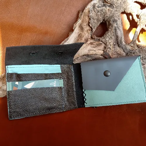 Portefeuille Gris/noir/bleu