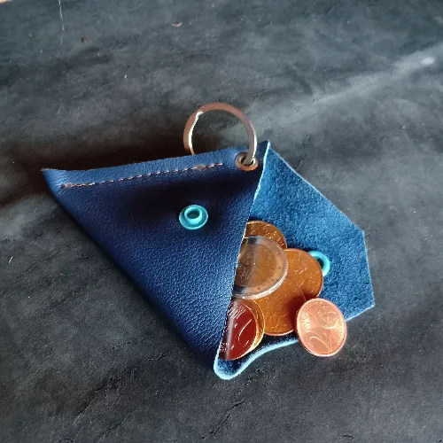 Porte-clefs, monnaie Bleu